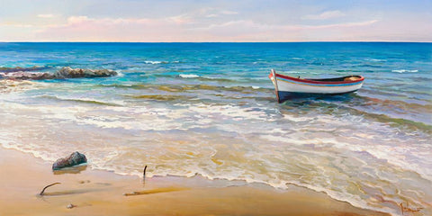 Fra le onde Black Ornate Wood Framed Art Print with Double Matting by Galasso, Adriano