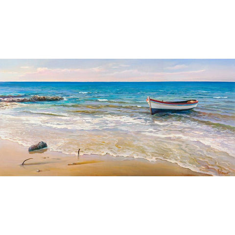 Fra le onde Black Modern Wood Framed Art Print with Double Matting by Galasso, Adriano