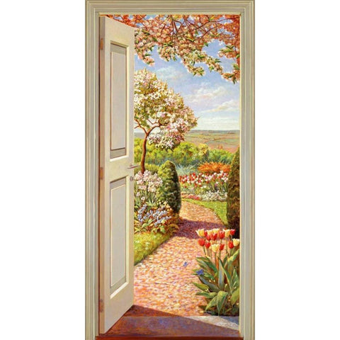 Sul giardino White Modern Wood Framed Art Print by Del Missier, Andrea