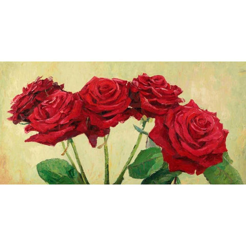 Rose rosse Black Modern Wood Framed Art Print by Masera, Angelo