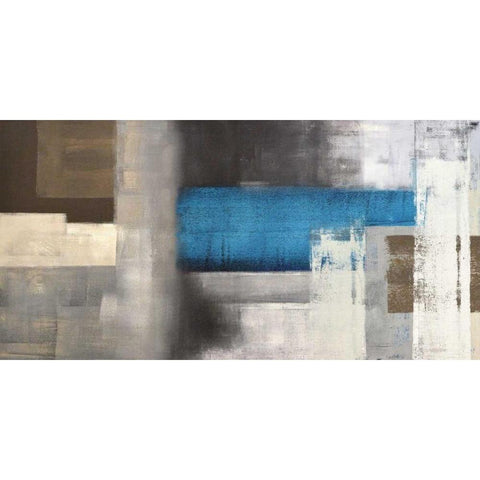 Blue Moon Black Modern Wood Framed Art Print by Aprile, Alessio