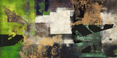 Emerald White Modern Wood Framed Art Print with Double Matting by Aprile, Alessio