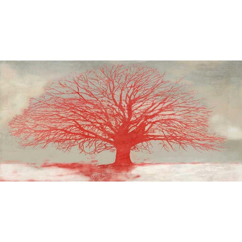 Red Tree Gold Ornate Wood Framed Art Print with Double Matting by Aprile, Alesso