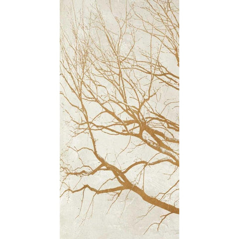 Golden Tree I Black Modern Wood Framed Art Print by Aprile, Alessio