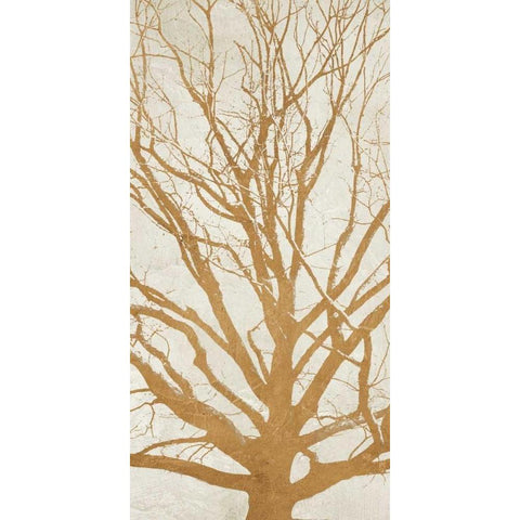 Golden Tree II White Modern Wood Framed Art Print by Aprile, Alessio