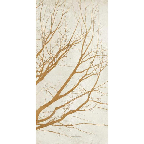 Golden Tree III Black Modern Wood Framed Art Print by Aprile, Alessio