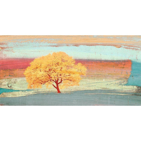 Treescape 2 Black Modern Wood Framed Art Print with Double Matting by Alessio, Aprile