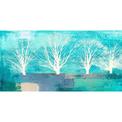Tree Lines I Gold Ornate Wood Framed Art Print with Double Matting by Alessio, Aprile