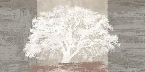 White Tree Panel White Modern Wood Framed Art Print with Double Matting by Aprile, Alessio