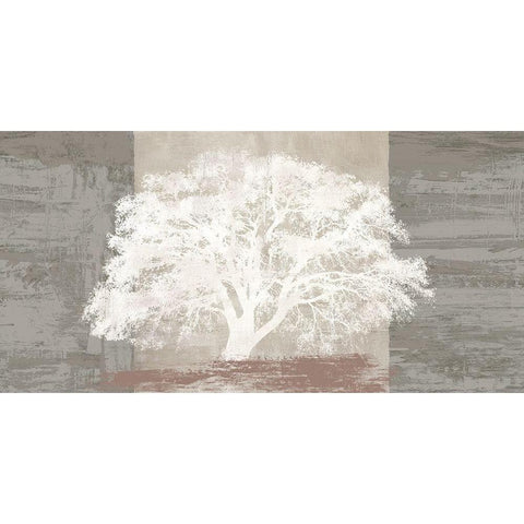White Tree Panel Black Modern Wood Framed Art Print by Aprile, Alessio