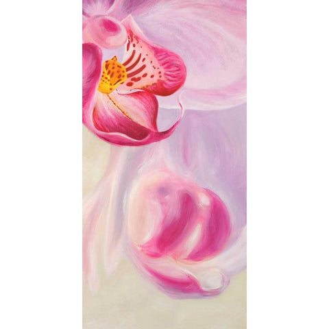 Purple Orchids III White Modern Wood Framed Art Print by Ann, Cynthia