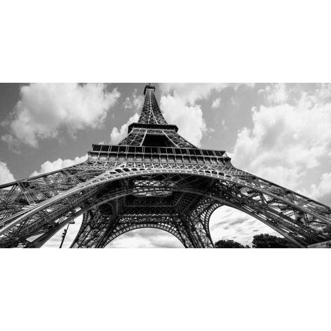 The Eiffel Tower in spring Black Modern Wood Framed Art Print with Double Matting by Jonette, Elias