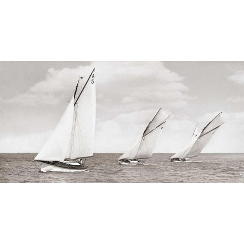 Sloops racing, 1926 Black Modern Wood Framed Art Print with Double Matting by Anonymous