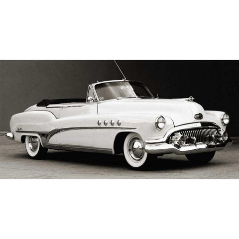 Buick Roadmaster Convertible Black Modern Wood Framed Art Print by Gasoline Images