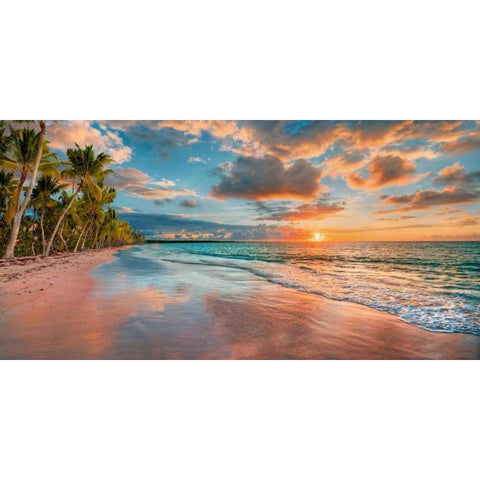 Beach in Maui, Hawaii, at sunset Black Modern Wood Framed Art Print with Double Matting by Pangea Images