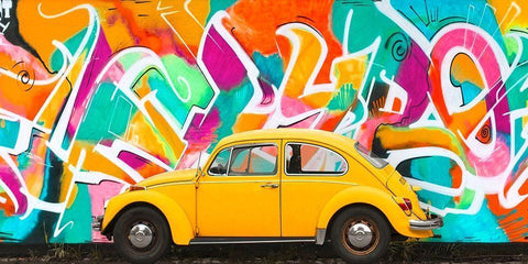 Iconic street art I White Modern Wood Framed Art Print with Double Matting by Gasoline Images