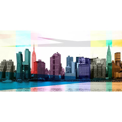 Heart of a City Black Modern Wood Framed Art Print with Double Matting by Big City Photos