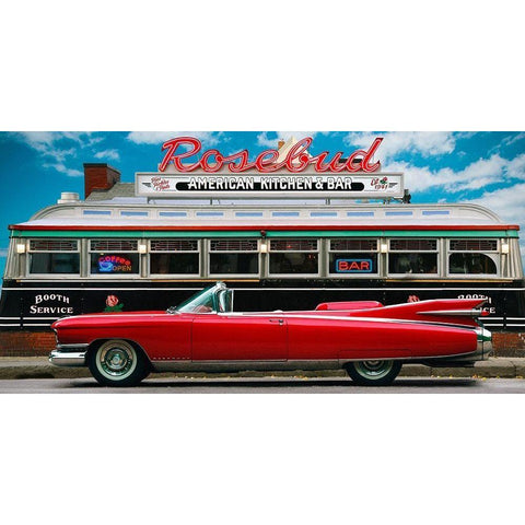 Vintage Beauty and Diner Gold Ornate Wood Framed Art Print with Double Matting by Gasoline Images