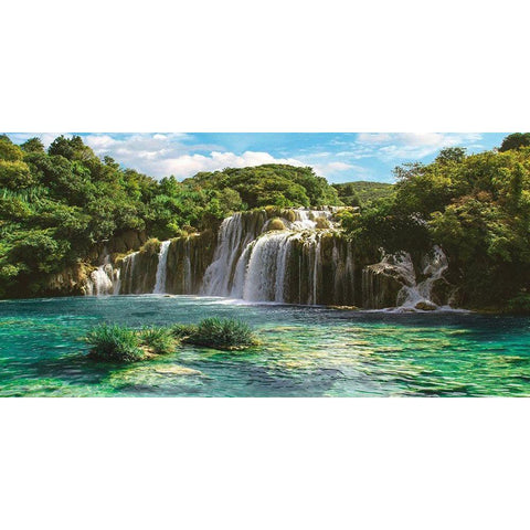 Waterfall in Krka National Park, Croatia Gold Ornate Wood Framed Art Print with Double Matting by Pangea Images