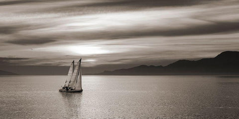 Set Sails (detail) Black Ornate Wood Framed Art Print with Double Matting by Pangea Images