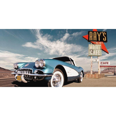 Cruisin USA White Modern Wood Framed Art Print by Gasoline Images