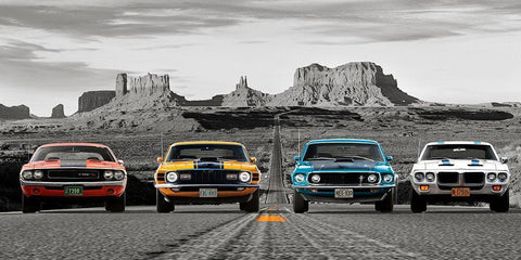 American Bullets - BW White Modern Wood Framed Art Print with Double Matting by Gasoline Images