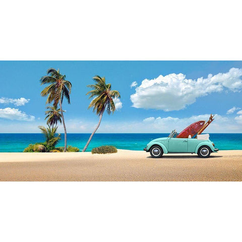 Surfers Retreat White Modern Wood Framed Art Print by Gasoline Images
