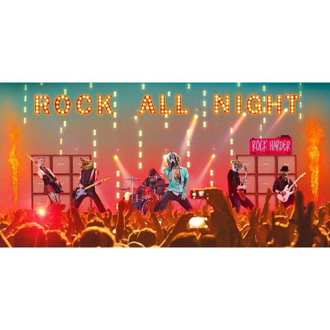 Rock is Alive! Gold Ornate Wood Framed Art Print with Double Matting by VizLab