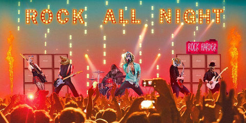 Rock is Alive! Black Ornate Wood Framed Art Print with Double Matting by VizLab