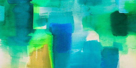 Colors of Water White Modern Wood Framed Art Print with Double Matting by Asia, Rivieri