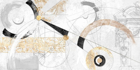 Nero e Oro White Modern Wood Framed Art Print with Double Matting by Armenti, Arturo