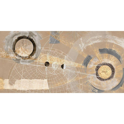 Orbita solare Black Modern Wood Framed Art Print with Double Matting by Armenti, Arturo