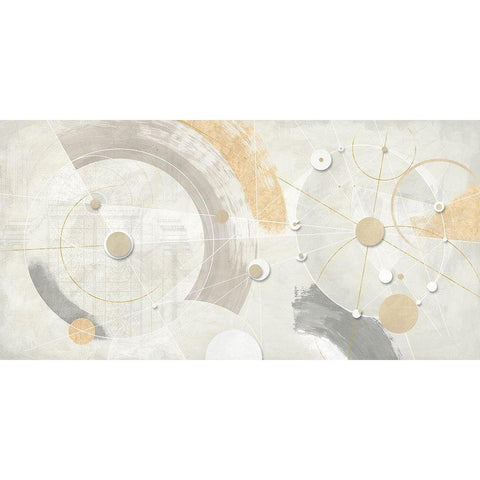 Orbite gemelle Black Modern Wood Framed Art Print with Double Matting by Armenti, Arturo