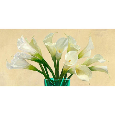 White Callas in a Glass Vase (detail) Black Modern Wood Framed Art Print with Double Matting by Antinori, Andrea