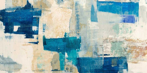 Rhapsody in Blue Black Ornate Wood Framed Art Print with Double Matting by Munson, Anne