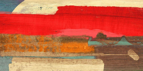 Moon Rising from the Crimson Sky Black Ornate Wood Framed Art Print with Double Matting by Leonardo, Bacci