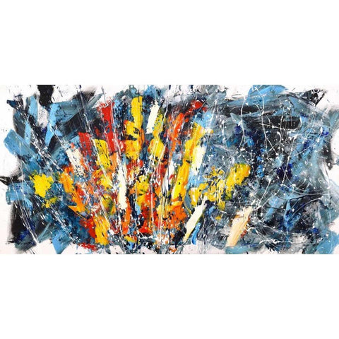 Rising Sun Black Modern Wood Framed Art Print by Ferri, Bob