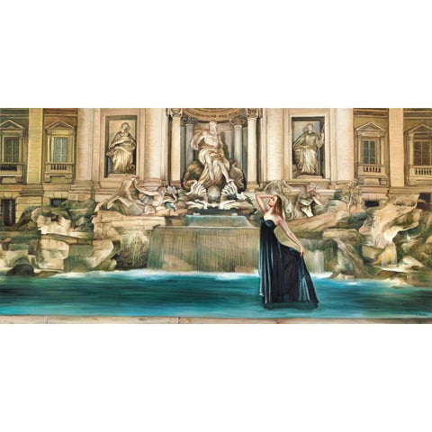 Dolce Vita Black Modern Wood Framed Art Print with Double Matting by Benson, Pierre