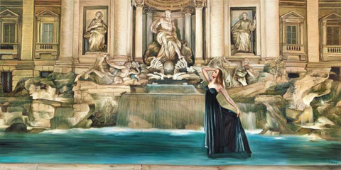Dolce Vita White Modern Wood Framed Art Print with Double Matting by Benson, Pierre