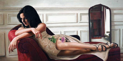 Beauty in an Interior White Modern Wood Framed Art Print with Double Matting by Benson, Pierre