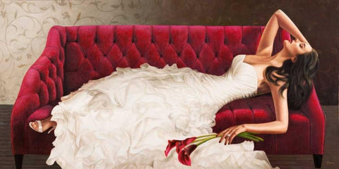 Delicate Black Ornate Wood Framed Art Print with Double Matting by Benson, Pierre