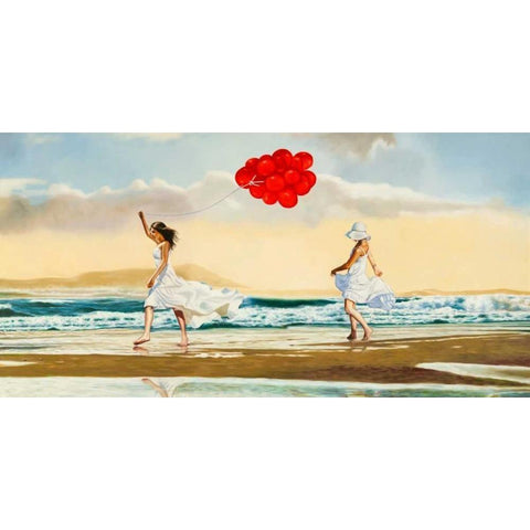Collecting waves Gold Ornate Wood Framed Art Print with Double Matting by Benson, Pierre