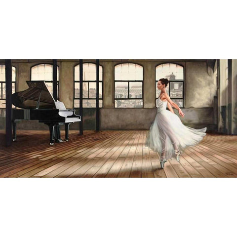 Dim light Ballerina  Black Modern Wood Framed Art Print by Benson, Pierre