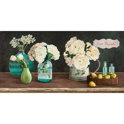 Petit Fleuriste White Modern Wood Framed Art Print by Benson, Pierre