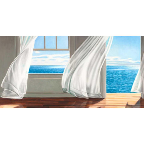 Ocean Escape Black Modern Wood Framed Art Print with Double Matting by Benson, Pierre