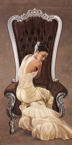 Beautiful Queen I Black Ornate Wood Framed Art Print with Double Matting by Benson