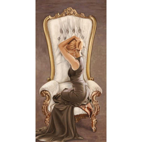 Beautiful Queen II Black Modern Wood Framed Art Print with Double Matting by Benson