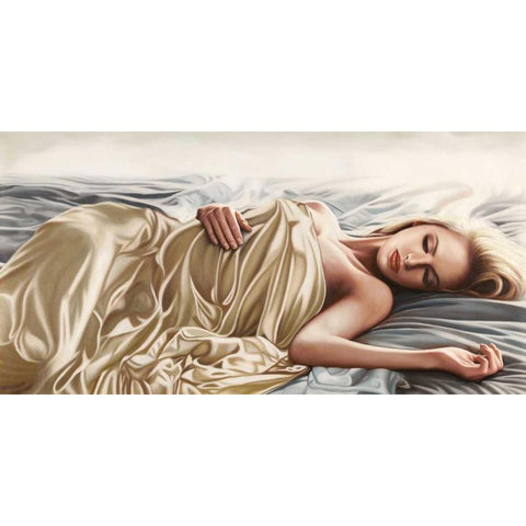 Sleeping Beauty Black Modern Wood Framed Art Print by Benson, Pierre