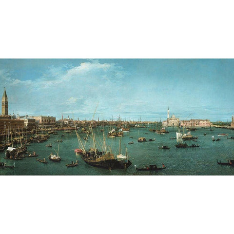 Bacino di San Marco, Venice White Modern Wood Framed Art Print by Canaletto