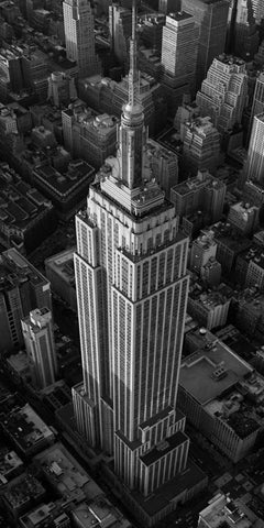 Empire State Building NYC Black Ornate Wood Framed Art Print with Double Matting by Davidson, Cameron
